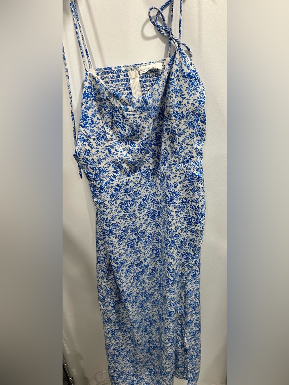 Blue floral button-up shirt